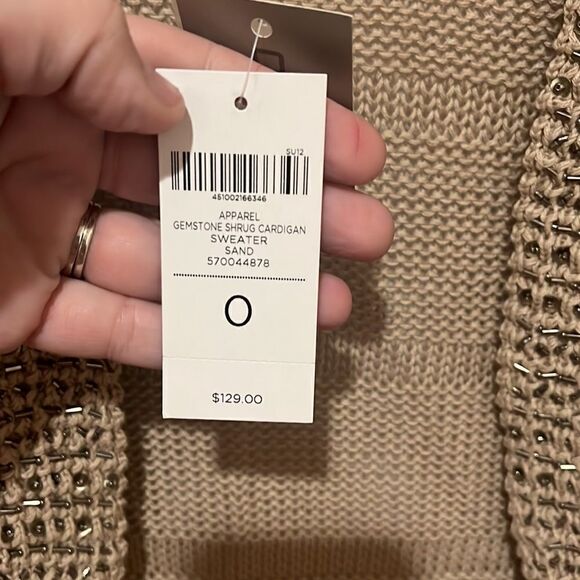 New Chicos Gemstone Shrug Cardigan Sweater Stone - Picture 3 of 6